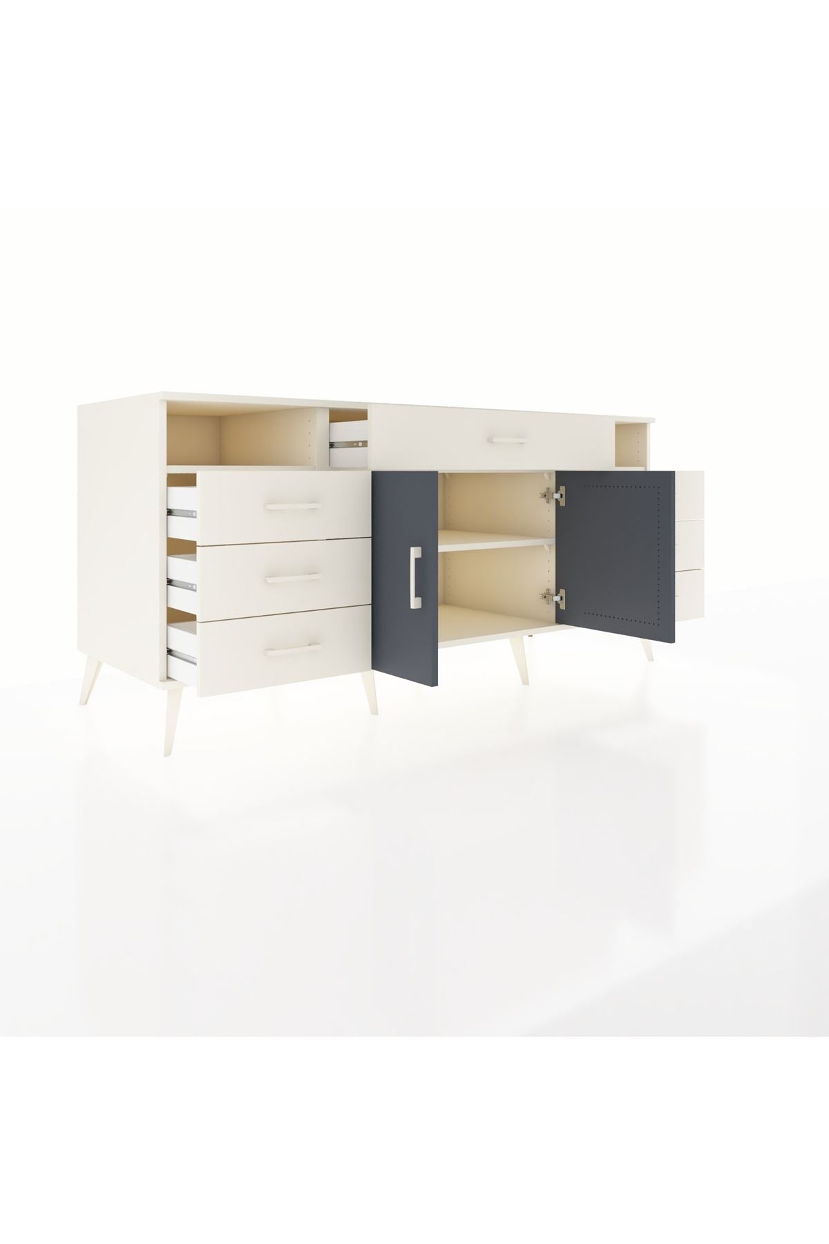Kronos Konsol 4 Raflı 7 Çekmeceli 2 Kapaklı 176x59x83 - S610M036V07C