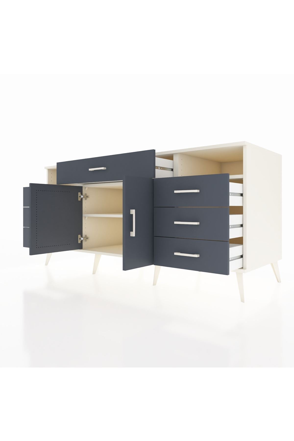 Kronos Konsol 4 Raflı 7 Çekmeceli 2 Kapaklı 176x59x83 - S610M036V08C