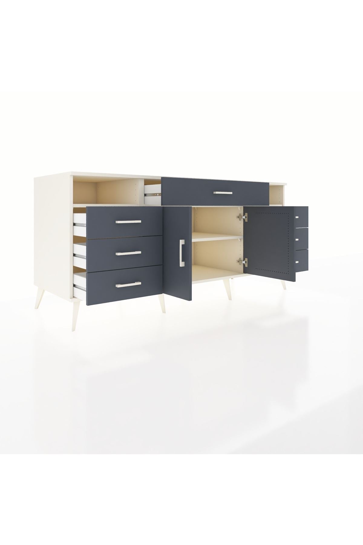 Kronos Konsol 4 Raflı 7 Çekmeceli 2 Kapaklı 176x59x83 - S610M036V08C