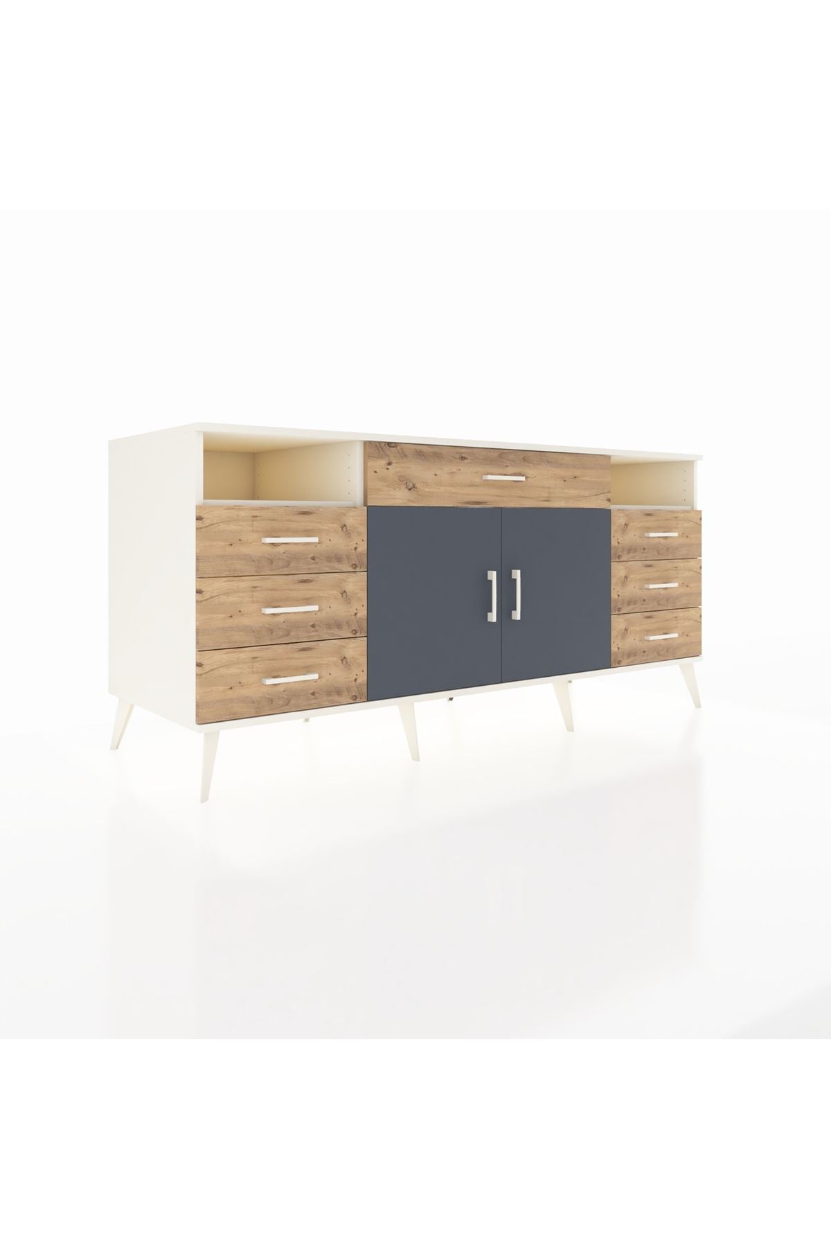 Kronos Konsol 4 Raflı 7 Çekmeceli 2 Kapaklı 176x59x83 - S610M036V09C