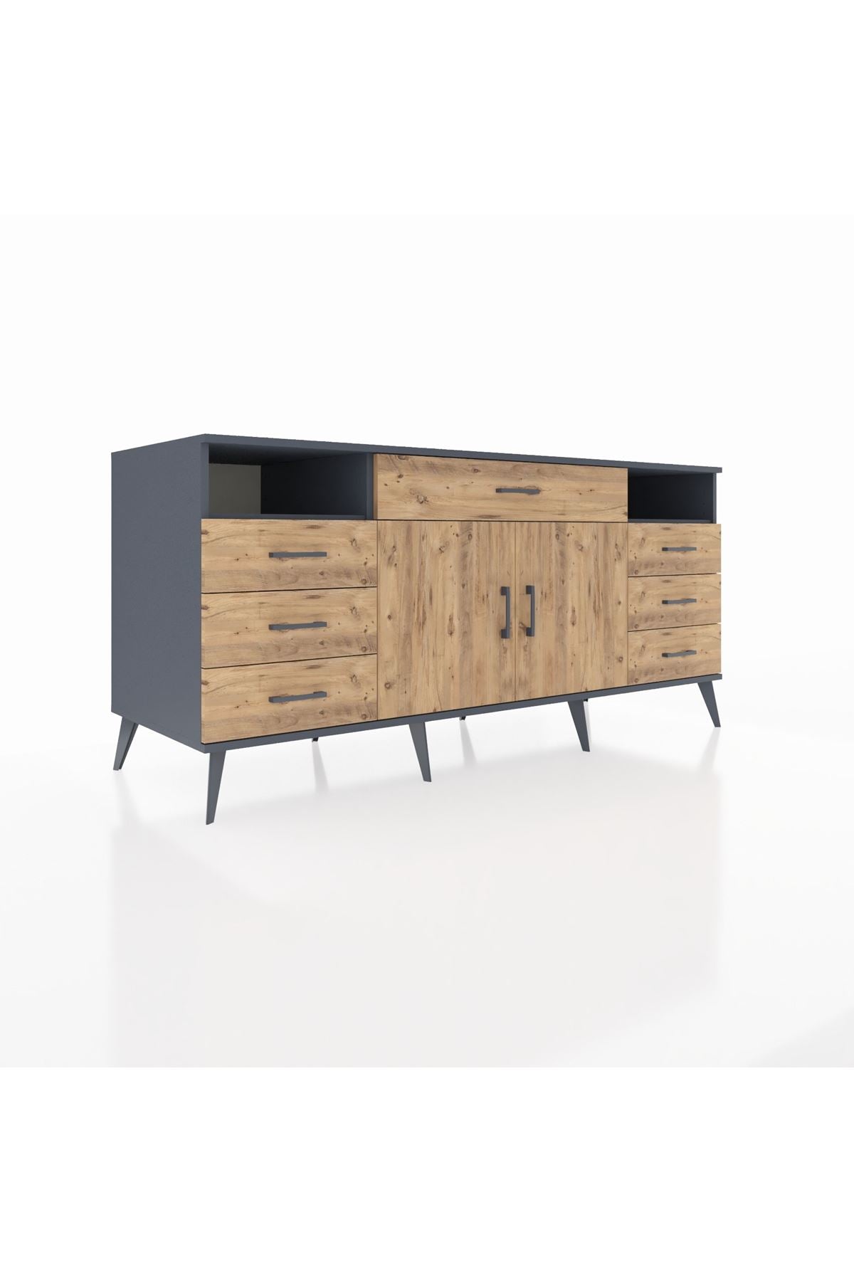 Kronos Konsol 4 Raflı 7 Çekmeceli 2 Kapaklı 176x59x83 - S610M036V12C