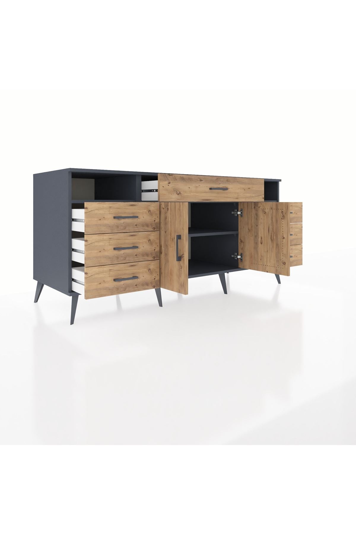 Kronos Konsol 4 Raflı 7 Çekmeceli 2 Kapaklı 176x59x83 - S610M036V12C