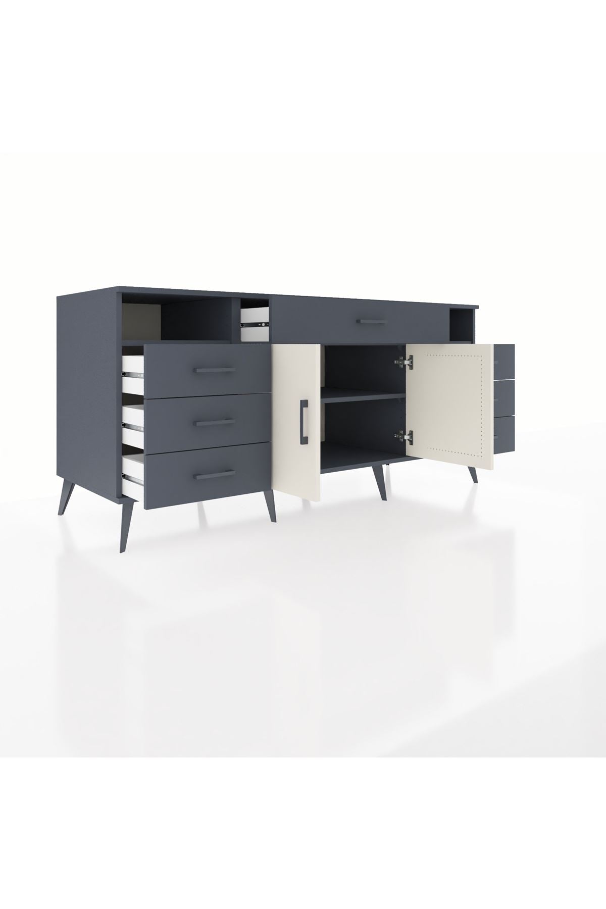 Kronos Konsol 4 Raflı 7 Çekmeceli 2 Kapaklı 176x59x83 - S610M036V14C