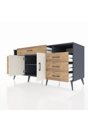 Kronos Konsol 4 Raflı 7 Çekmeceli 2 Kapaklı 176x59x83 - S610M036V15C