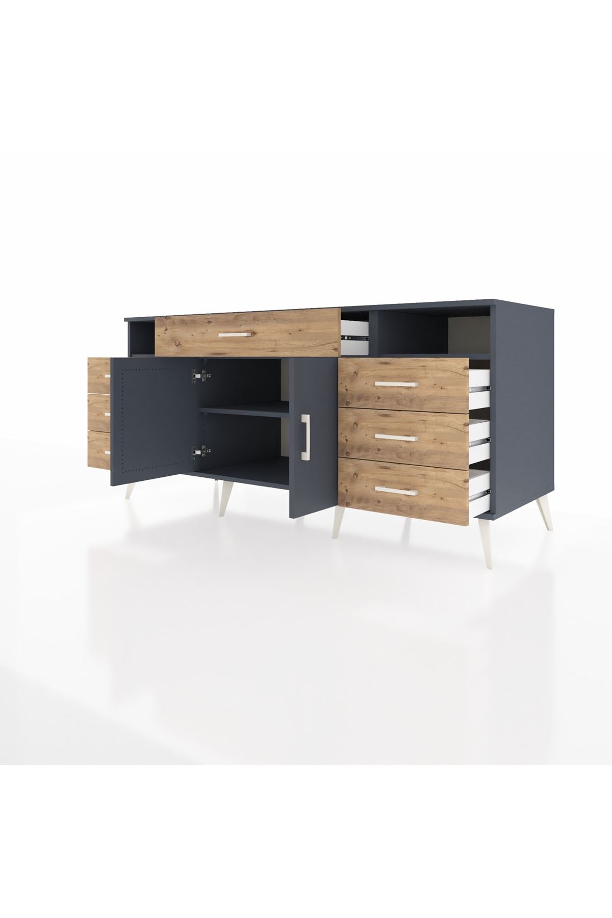 Kronos Konsol 4 Raflı 7 Çekmeceli 2 Kapaklı 176x59x83 - S610M036V18C