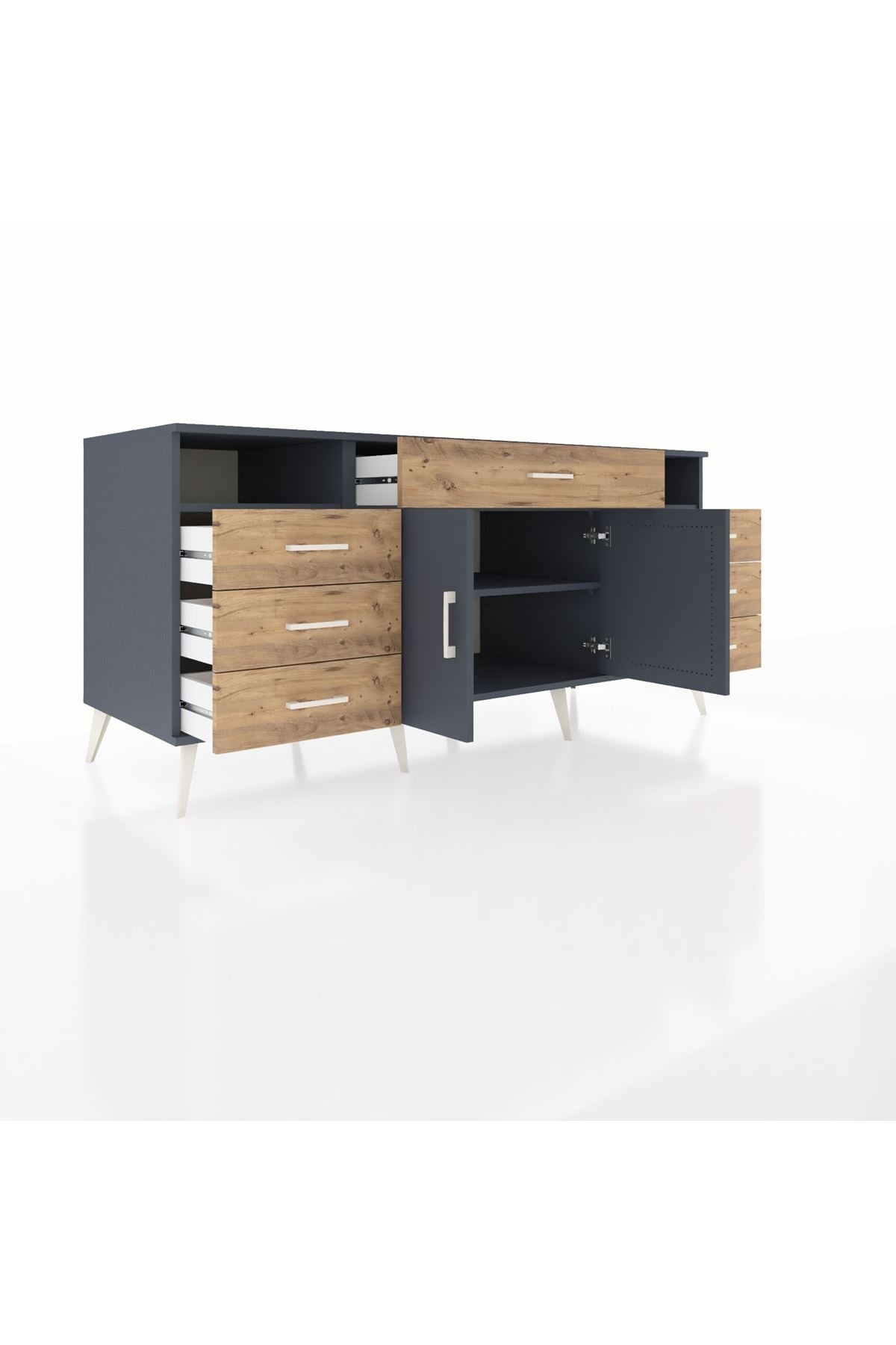 Kronos Konsol 4 Raflı 7 Çekmeceli 2 Kapaklı 176x59x83 - S610M036V18C