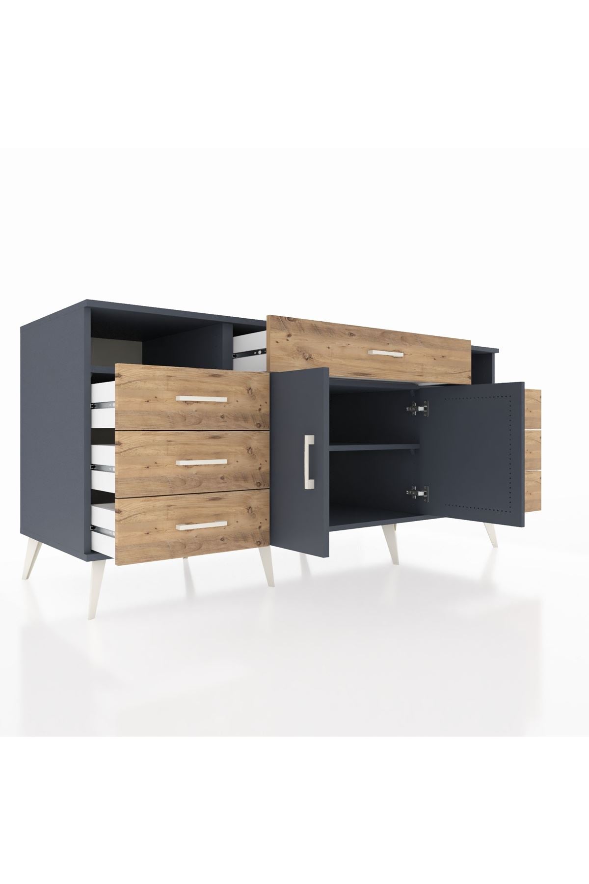Kronos Konsol 4 Raflı 7 Çekmeceli 2 Kapaklı 176x59x83 - S610M036V18C