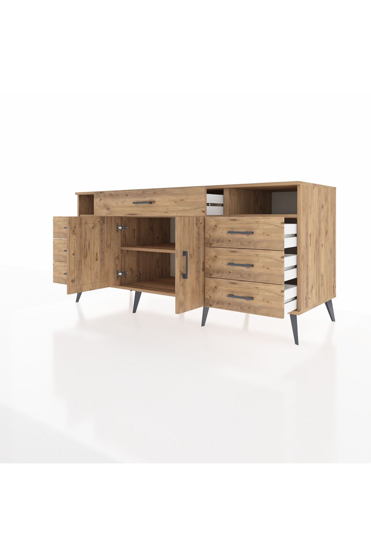 Kronos Konsol 4 Raflı 7 Çekmeceli 2 Kapaklı 176x59x83 - S610M036V21C