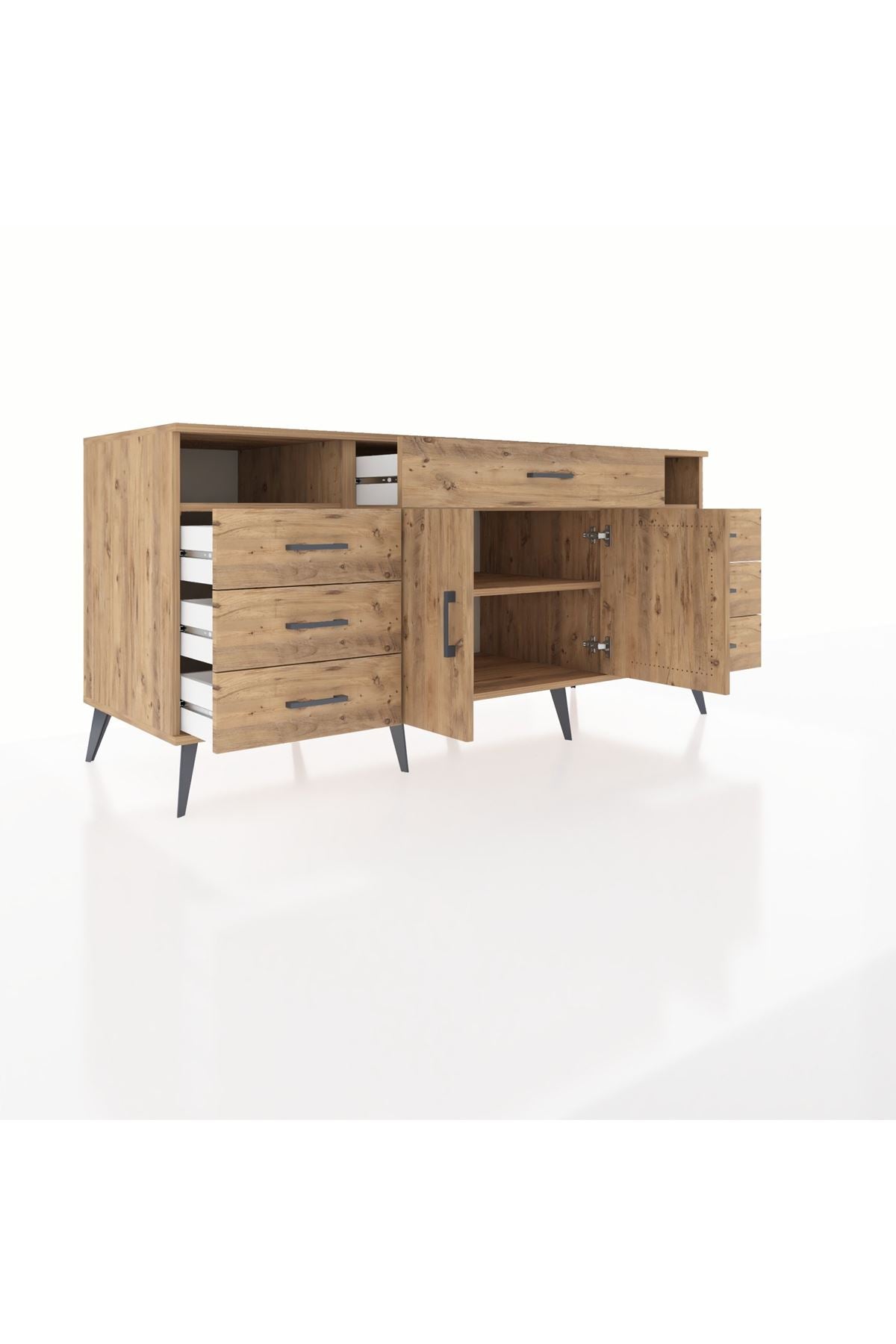 Kronos Konsol 4 Raflı 7 Çekmeceli 2 Kapaklı 176x59x83 - S610M036V21C