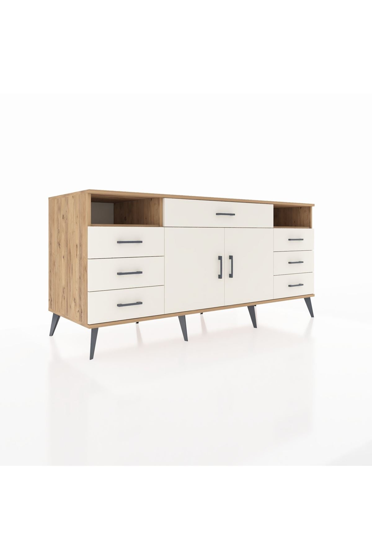 Kronos Konsol 4 Raflı 7 Çekmeceli 2 Kapaklı 176x59x83 - S610M036V22C