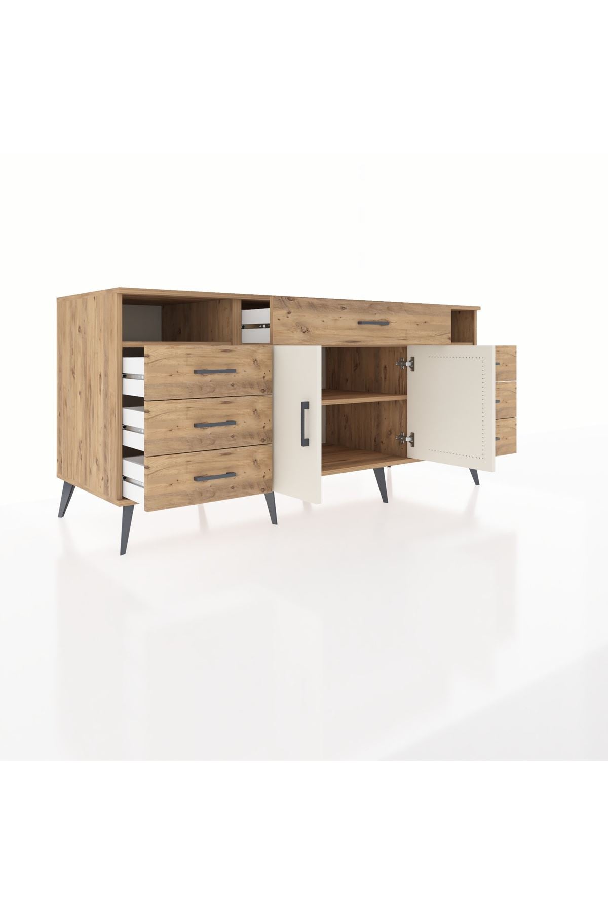 Kronos Konsol 4 Raflı 7 Çekmeceli 2 Kapaklı 176x59x83 - S610M036V24C