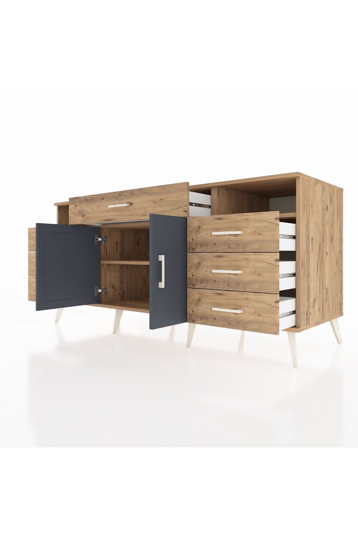 Kronos Konsol 4 Raflı 7 Çekmeceli 2 Kapaklı 176x59x83 - S610M036V27C