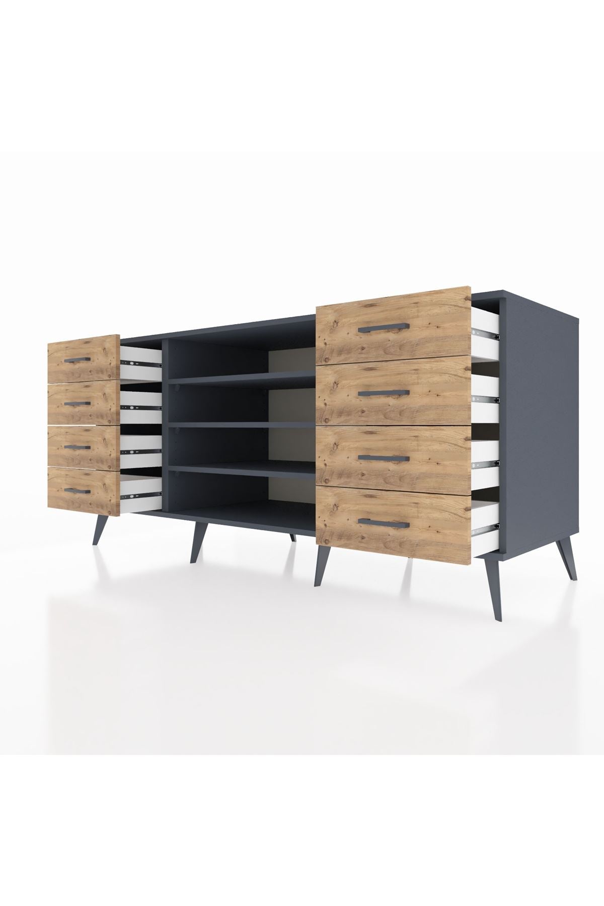 Kronos Konsol 3 Raflı 8 Çekmeceli 176x59x83 - S610M038V18C