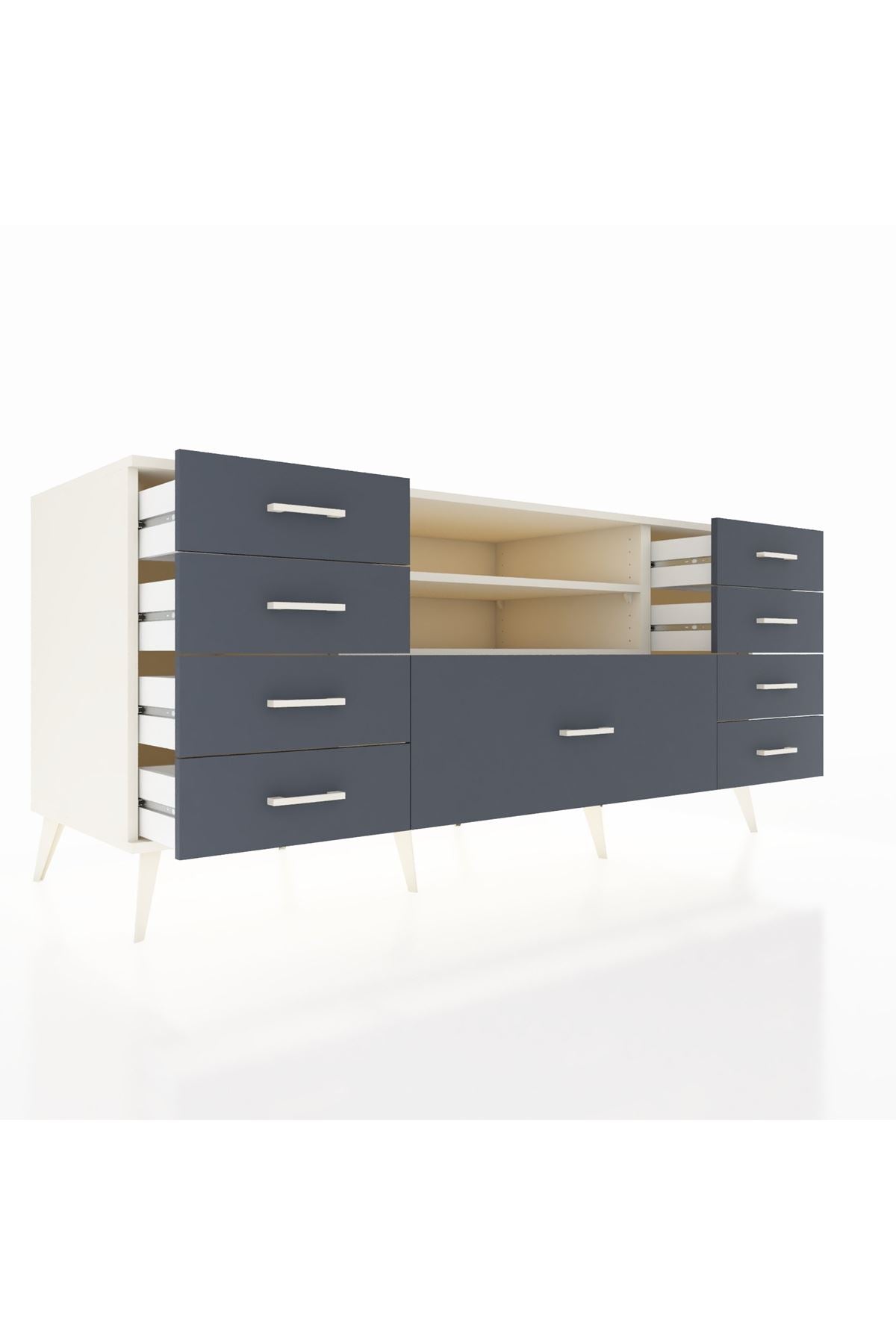 Kronos Konsol 2 Raflı 9 Çekmeceli 176x59x83 - S610M039V05C