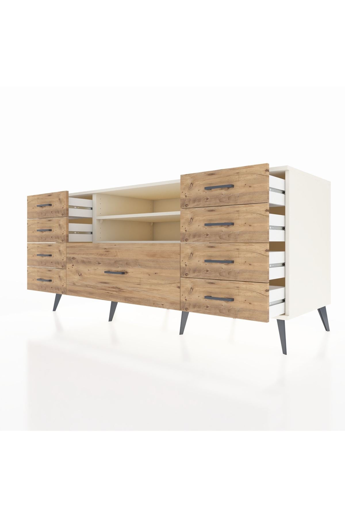 Kronos Konsol 2 Raflı 9 Çekmeceli 176x59x83 - S610M039V06C