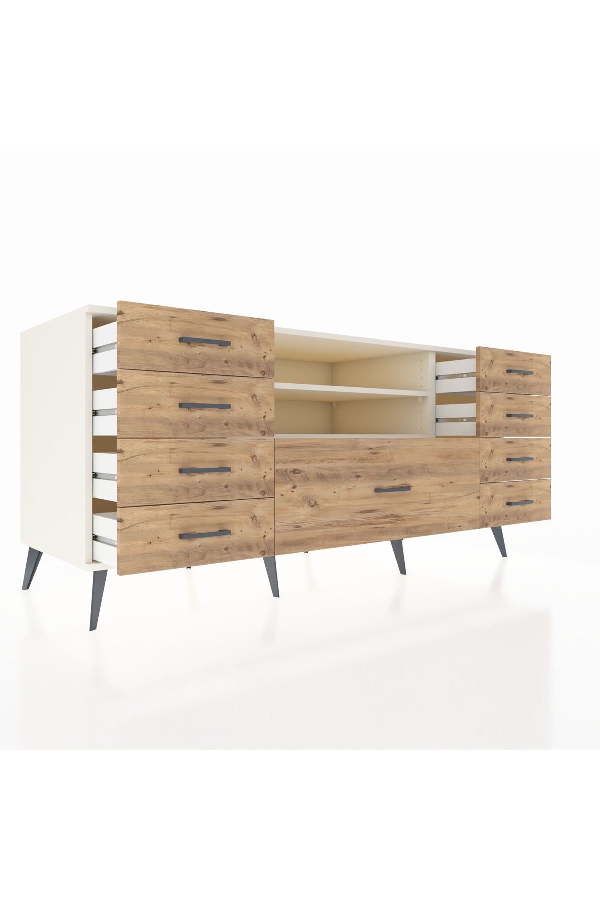 Kronos Konsol 2 Raflı 9 Çekmeceli 176x59x83 - S610M039V06C