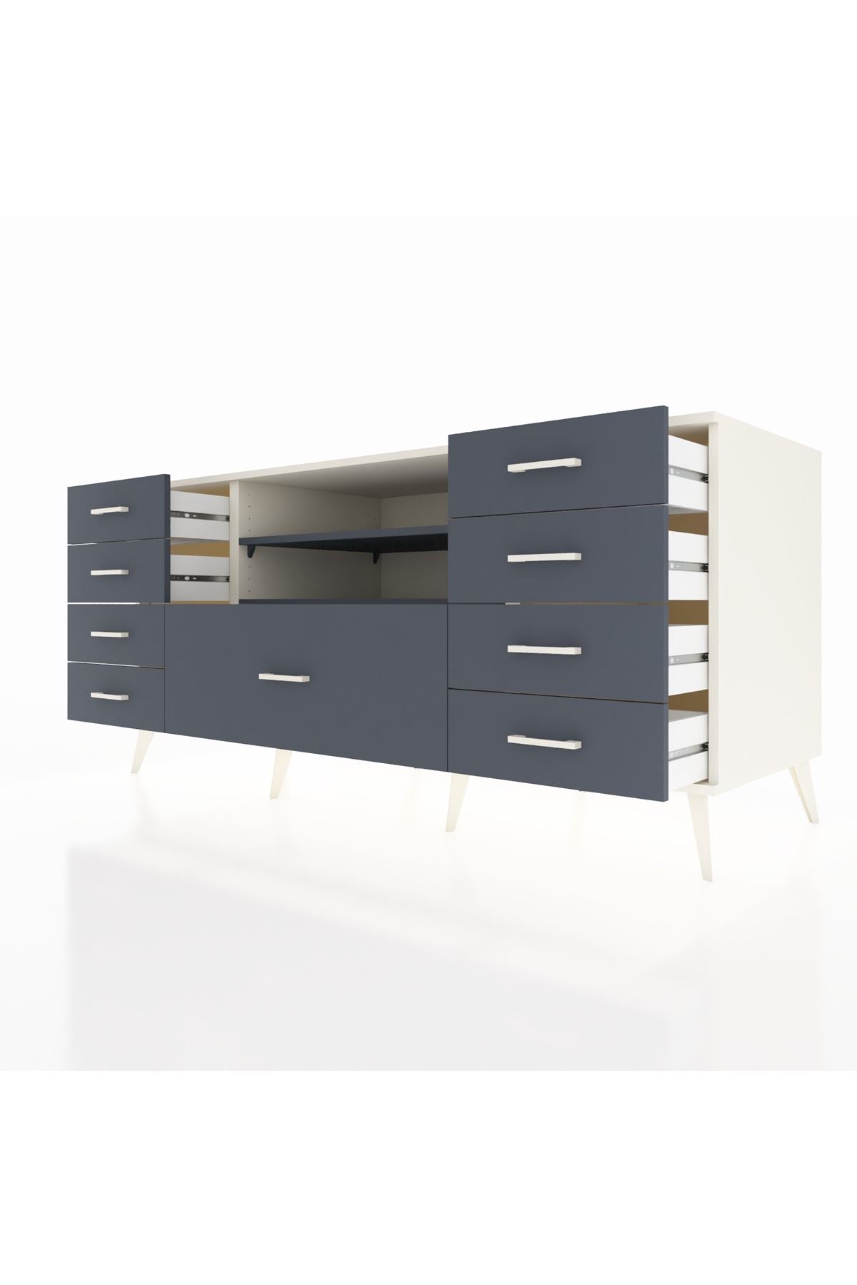 Kronos Konsol 2 Raflı 9 Çekmeceli 176x59x83 - S610M039V08C