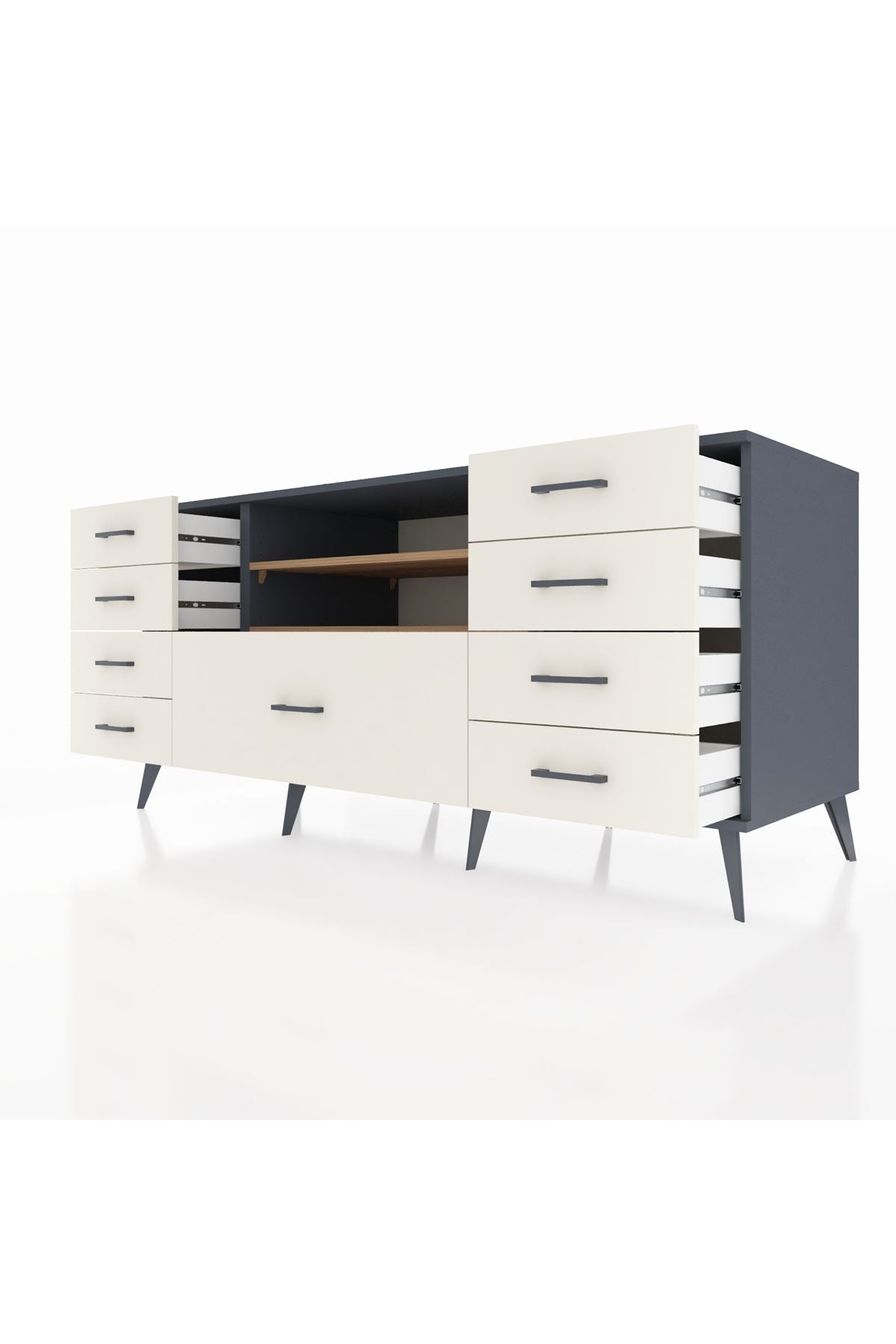 Kronos Konsol 2 Raflı 9 Çekmeceli 176x59x83 - S610M039V10C