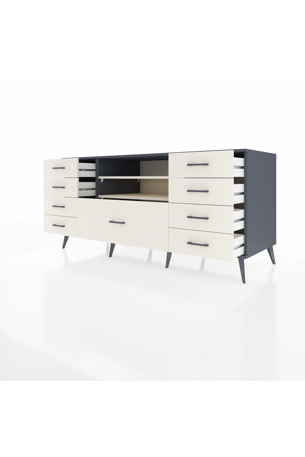 Kronos Konsol 2 Raflı 9 Çekmeceli 176x59x83 - S610M039V13C