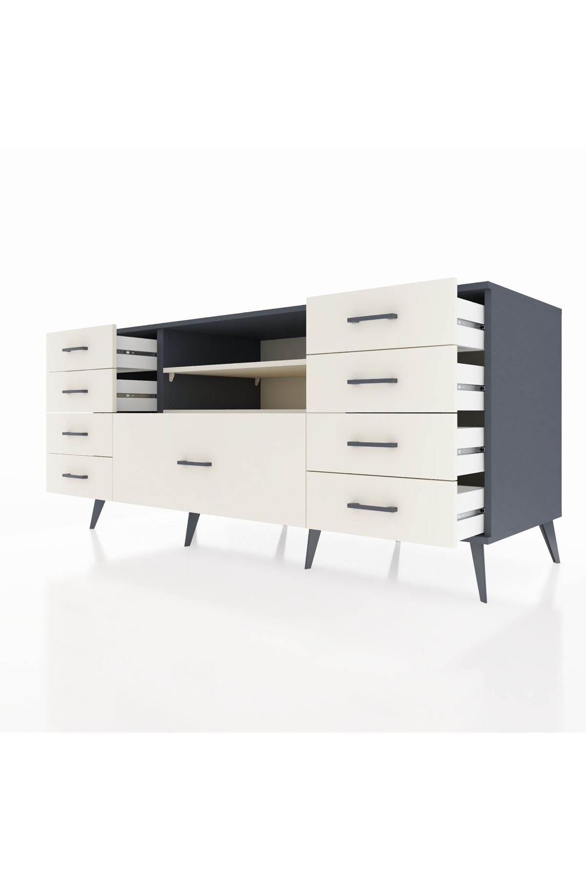 Kronos Konsol 2 Raflı 9 Çekmeceli 176x59x83 - S610M039V13C