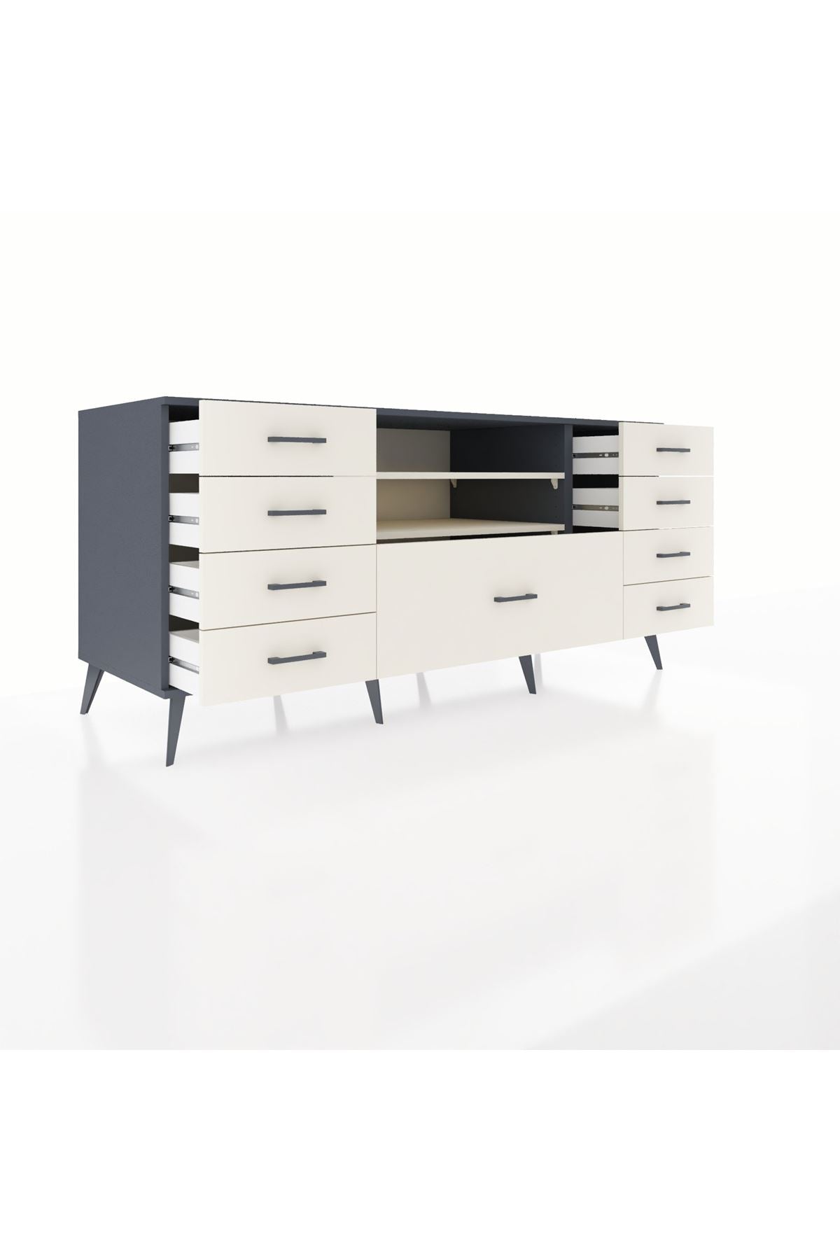 Kronos Konsol 2 Raflı 9 Çekmeceli 176x59x83 - S610M039V13C