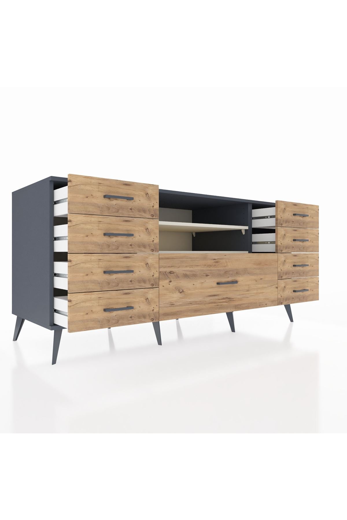 Kronos Konsol 2 Raflı 9 Çekmeceli 176x59x83 - S610M039V15C