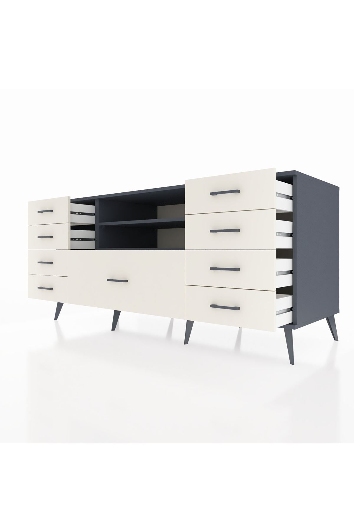 Kronos Konsol 2 Raflı 9 Çekmeceli 176x59x83 - S610M039V16C