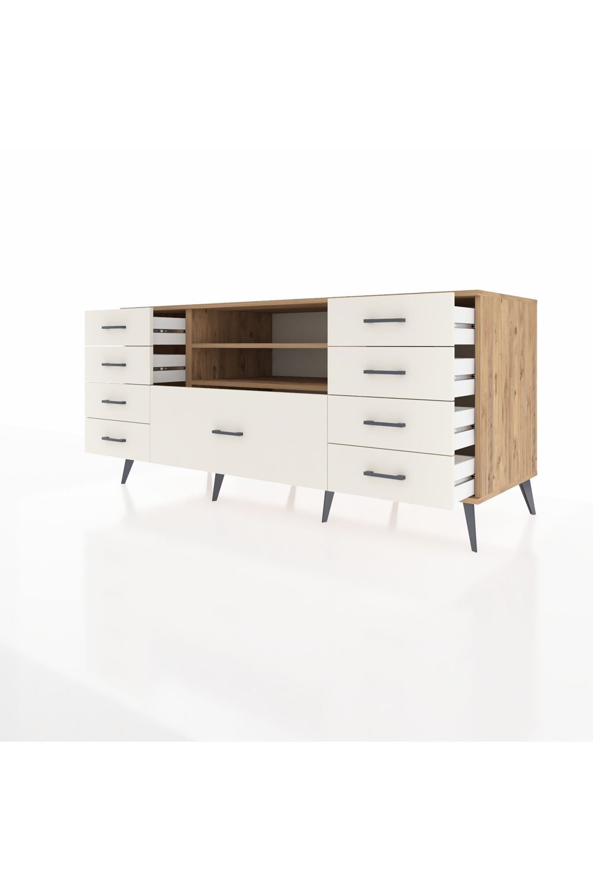 Kronos Konsol 2 Raflı 9 Çekmeceli 176x59x83 - S610M039V19C