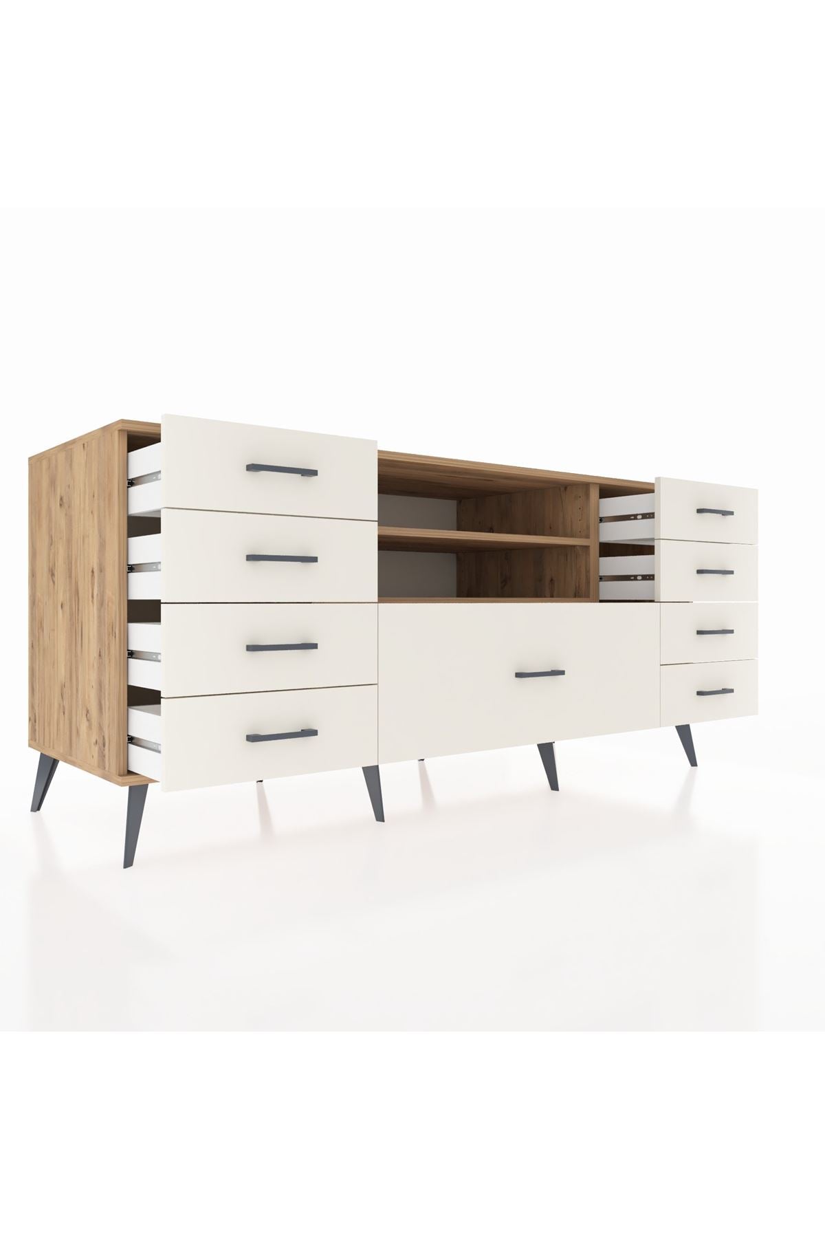Kronos Konsol 2 Raflı 9 Çekmeceli 176x59x83 - S610M039V19C