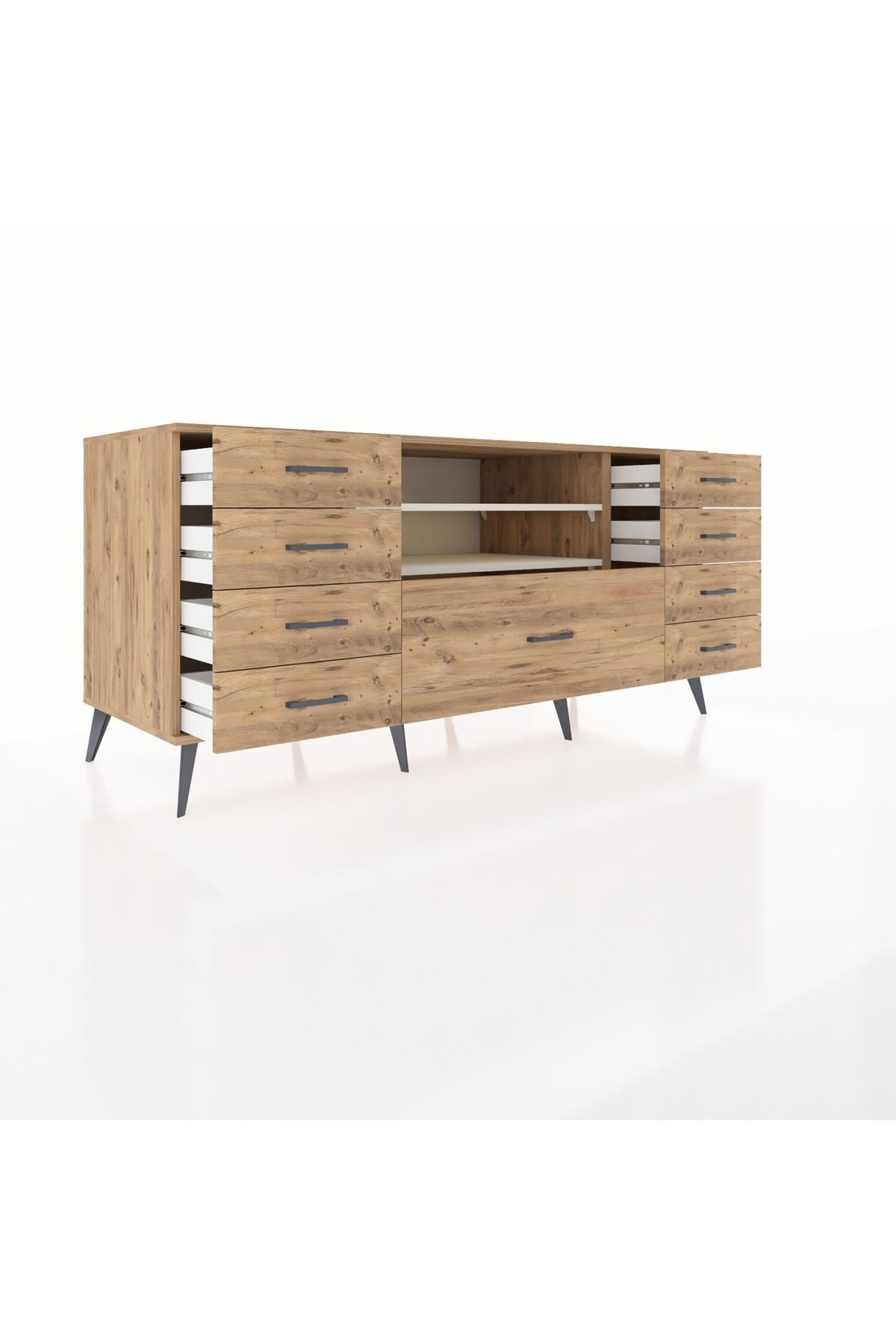 Kronos Konsol 2 Raflı 9 Çekmeceli 176x59x83 - S610M039V24C