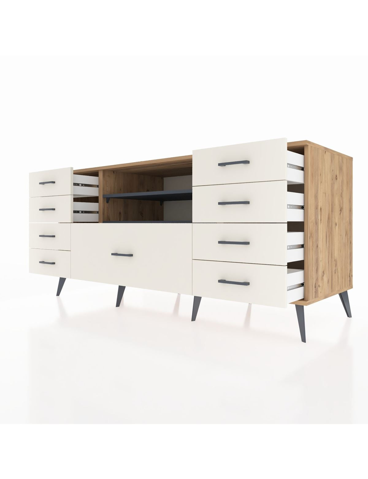 Kronos Konsol 2 Raflı 9 Çekmeceli 176x59x83 - S610M039V25C