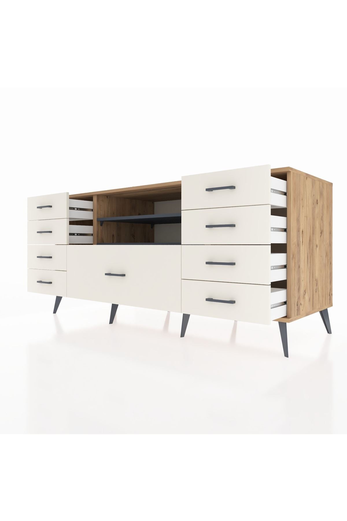 Kronos Konsol 2 Raflı 9 Çekmeceli 176x59x83 - S610M039V25C