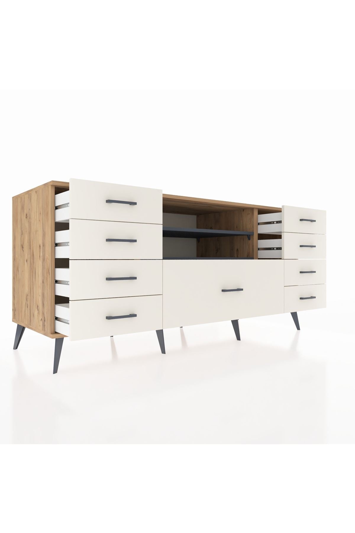 Kronos Konsol 2 Raflı 9 Çekmeceli 176x59x83 - S610M039V25C