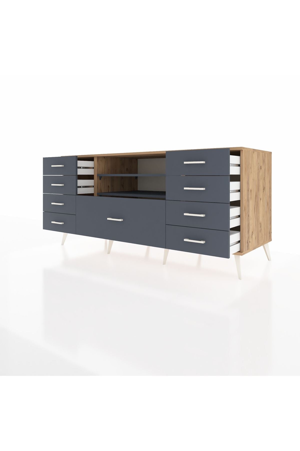 Kronos Konsol 2 Raflı 9 Çekmeceli 176x59x83 - S610M039V26C