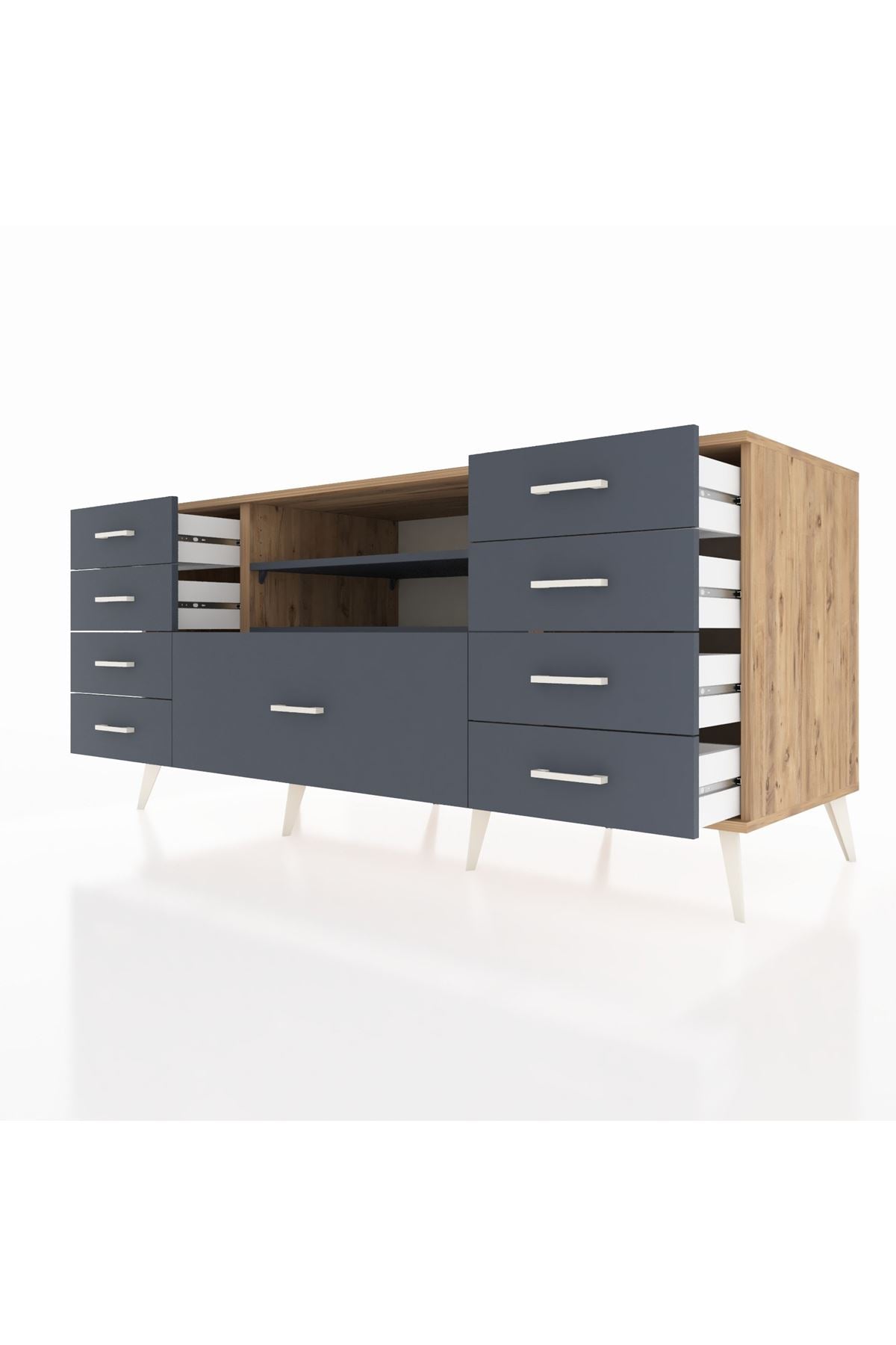 Kronos Konsol 2 Raflı 9 Çekmeceli 176x59x83 - S610M039V26C