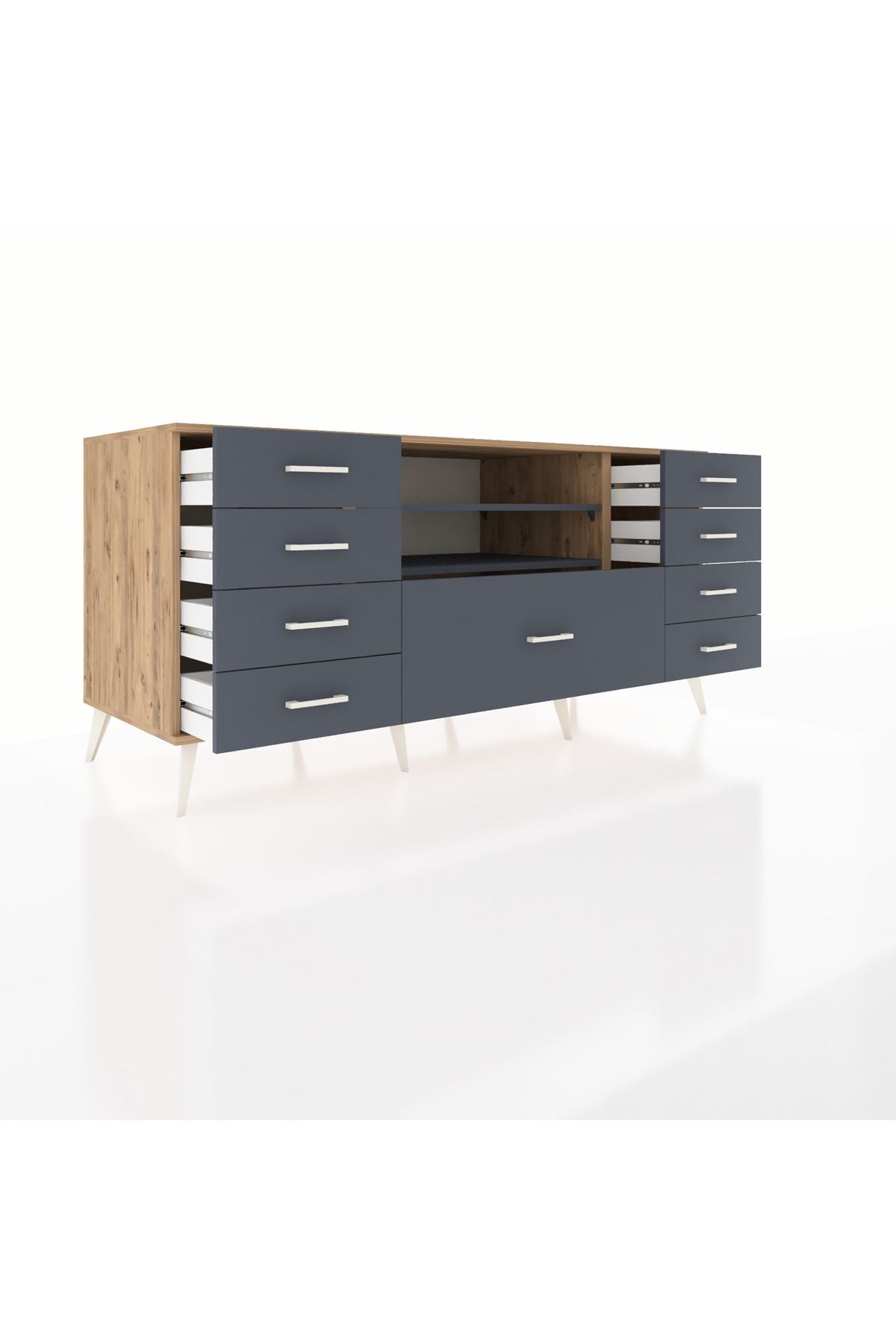 Kronos Konsol 2 Raflı 9 Çekmeceli 176x59x83 - S610M039V26C
