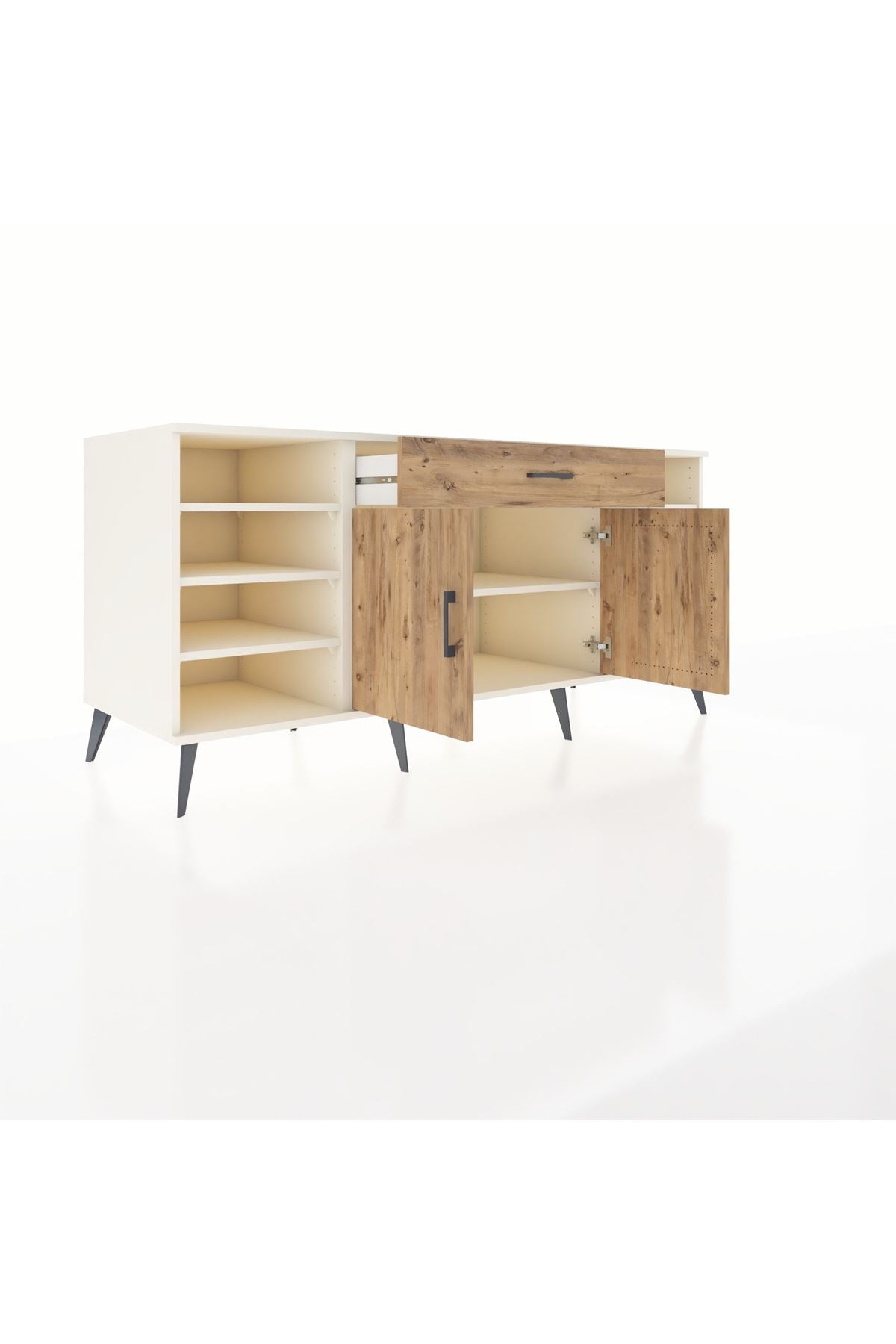 Kronos Konsol 7 Raflı Tek Çekmeceli 2 Kapaklı 176x59x83 - S610M043V03C