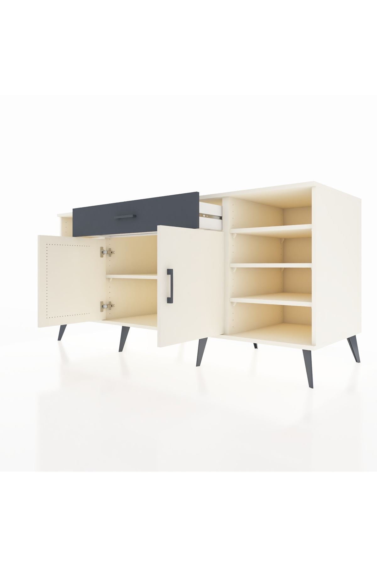Kronos Konsol 7 Raflı Tek Çekmeceli 2 Kapaklı 176x59x83 - S610M043V05C