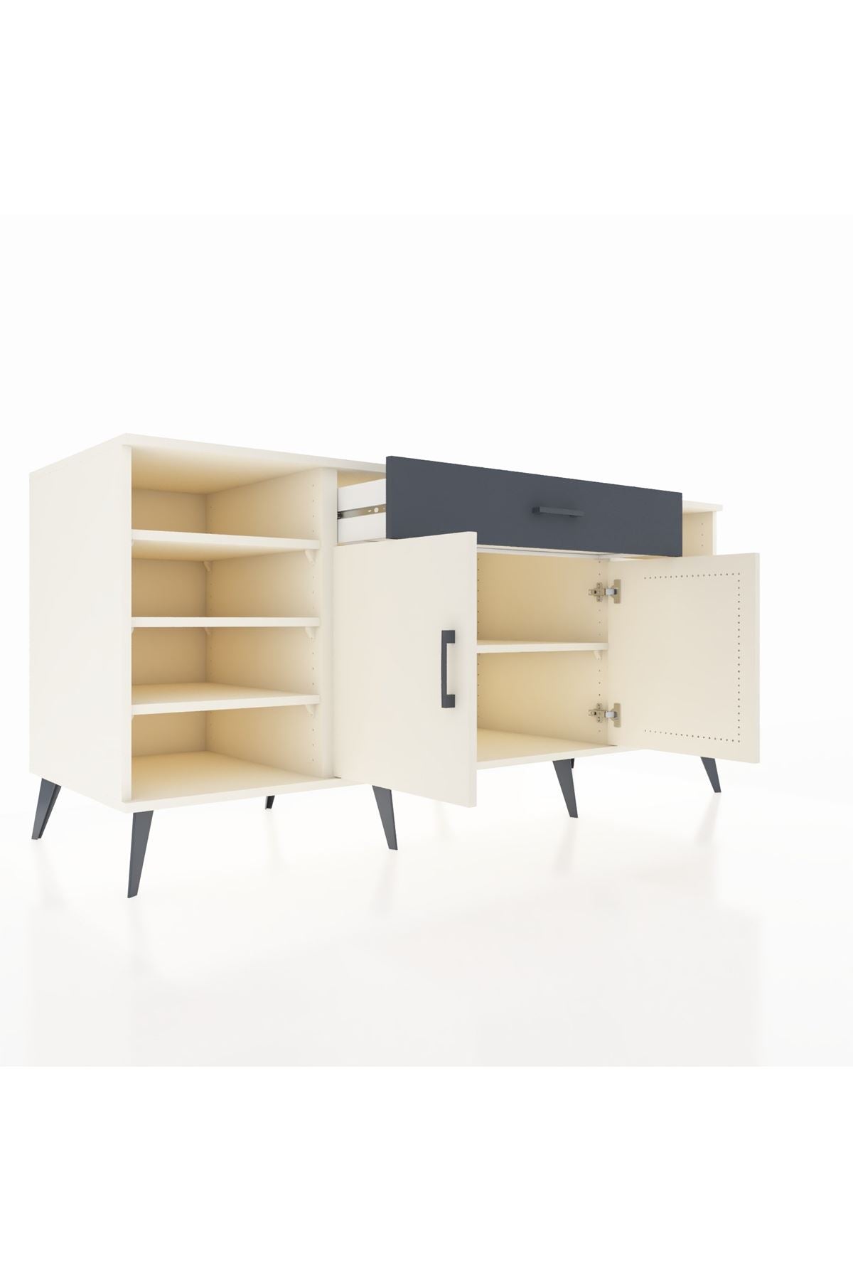 Kronos Konsol 7 Raflı Tek Çekmeceli 2 Kapaklı 176x59x83 - S610M043V05C