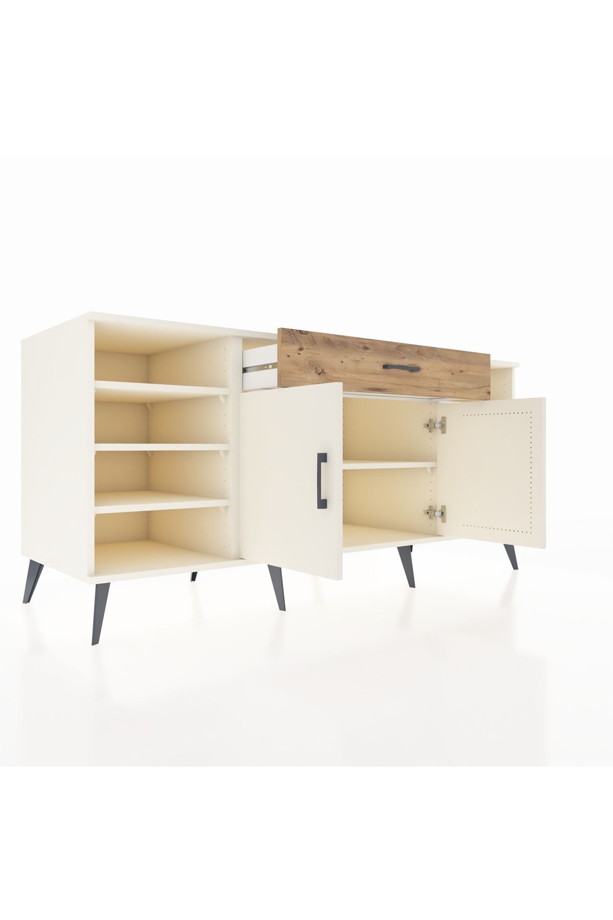 Kronos Konsol 7 Raflı Tek Çekmeceli 2 Kapaklı 176x59x83 - S610M043V06C
