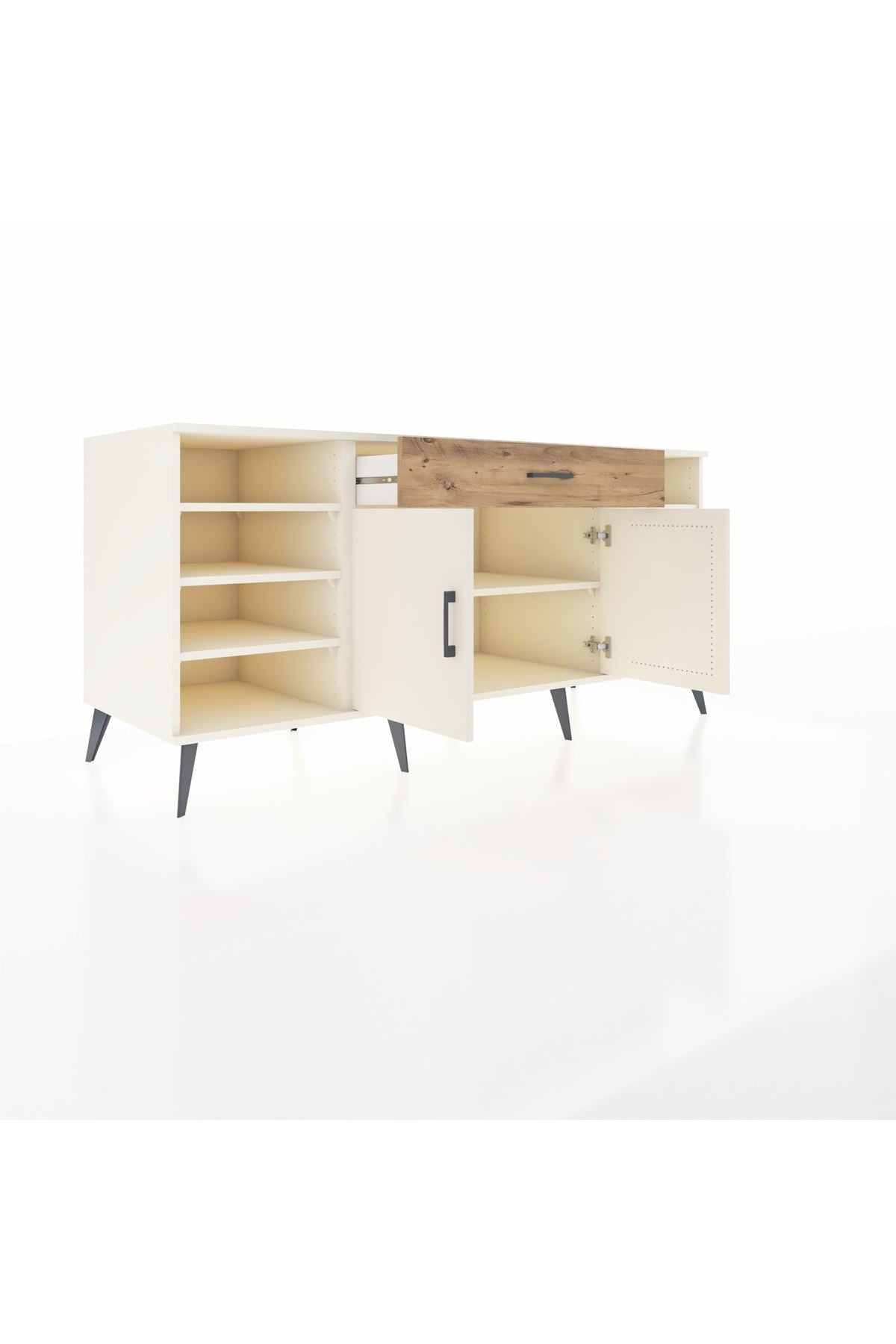 Kronos Konsol 7 Raflı Tek Çekmeceli 2 Kapaklı 176x59x83 - S610M043V06C