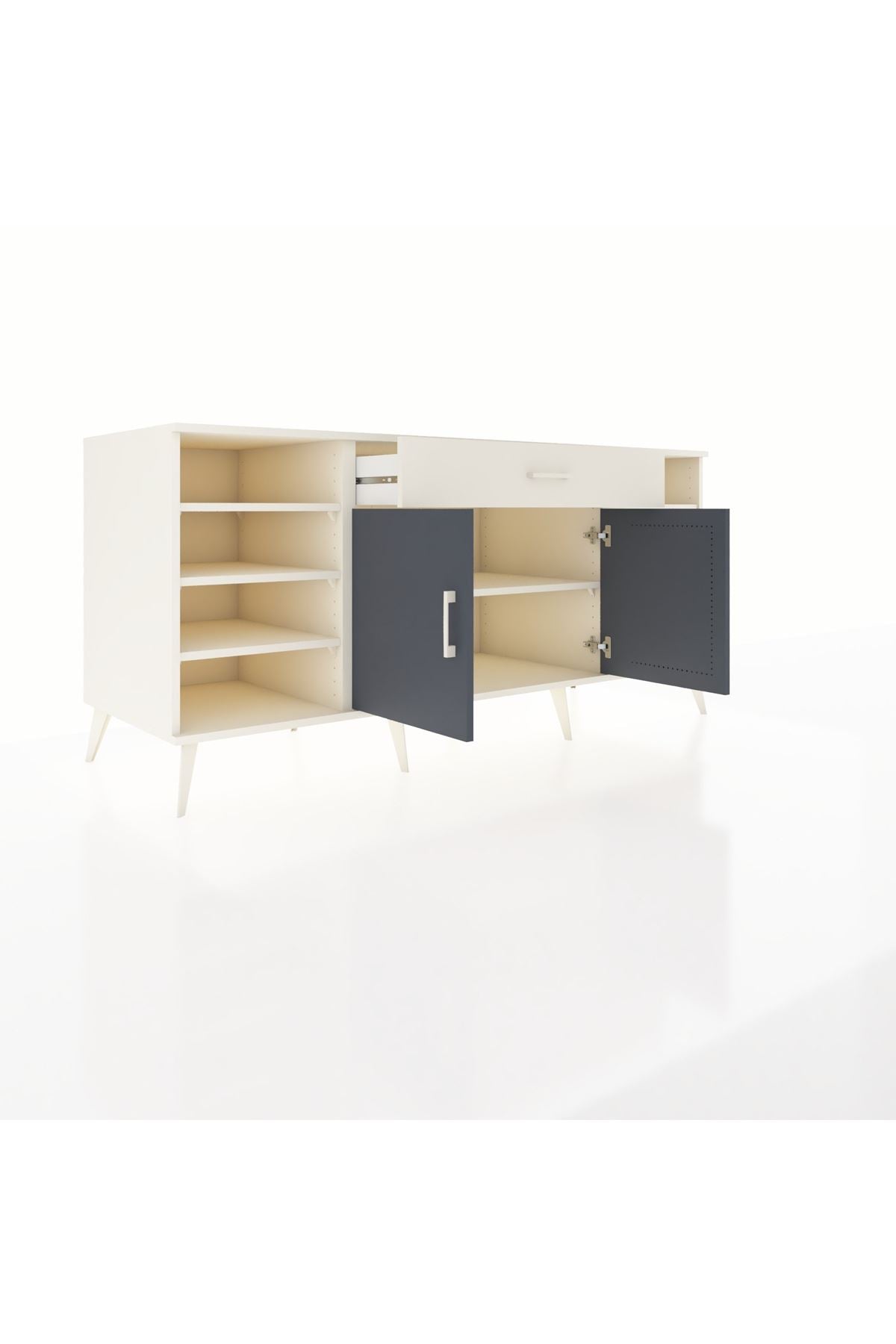 Kronos Konsol 7 Raflı Tek Çekmeceli 2 Kapaklı 176x59x83 - S610M043V07C