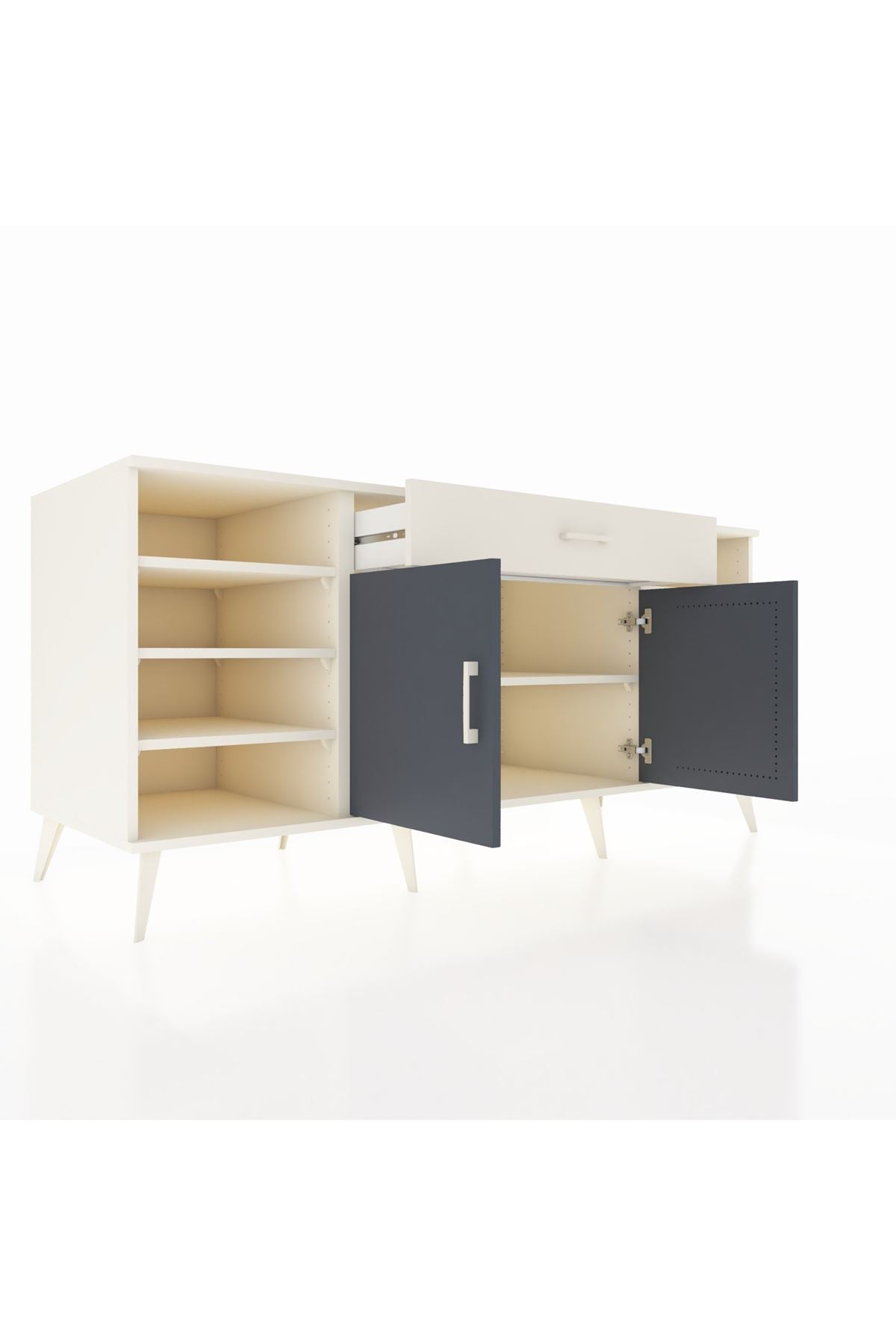 Kronos Konsol 7 Raflı Tek Çekmeceli 2 Kapaklı 176x59x83 - S610M043V07C