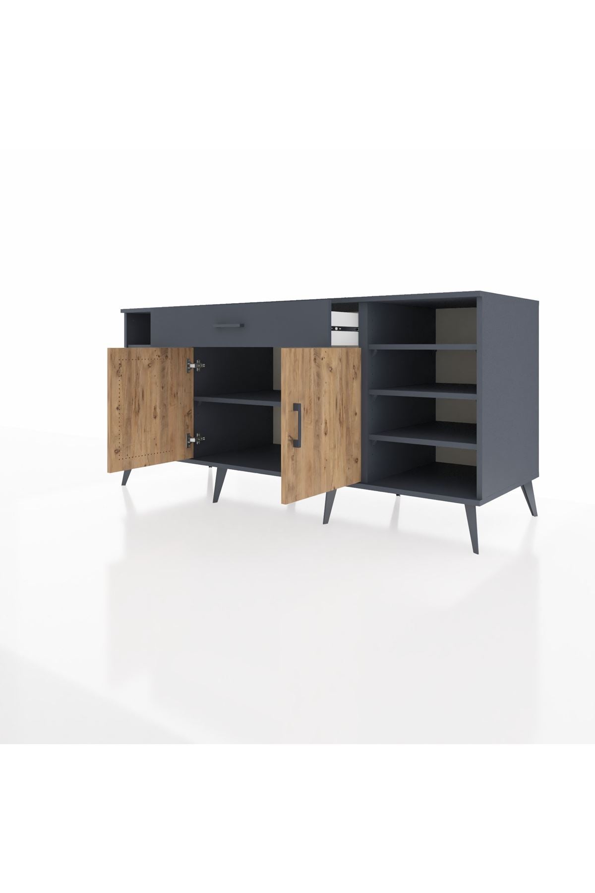Kronos Konsol 7 Raflı Tek Çekmeceli 2 Kapaklı 176x59x83 - S610M043V11C
