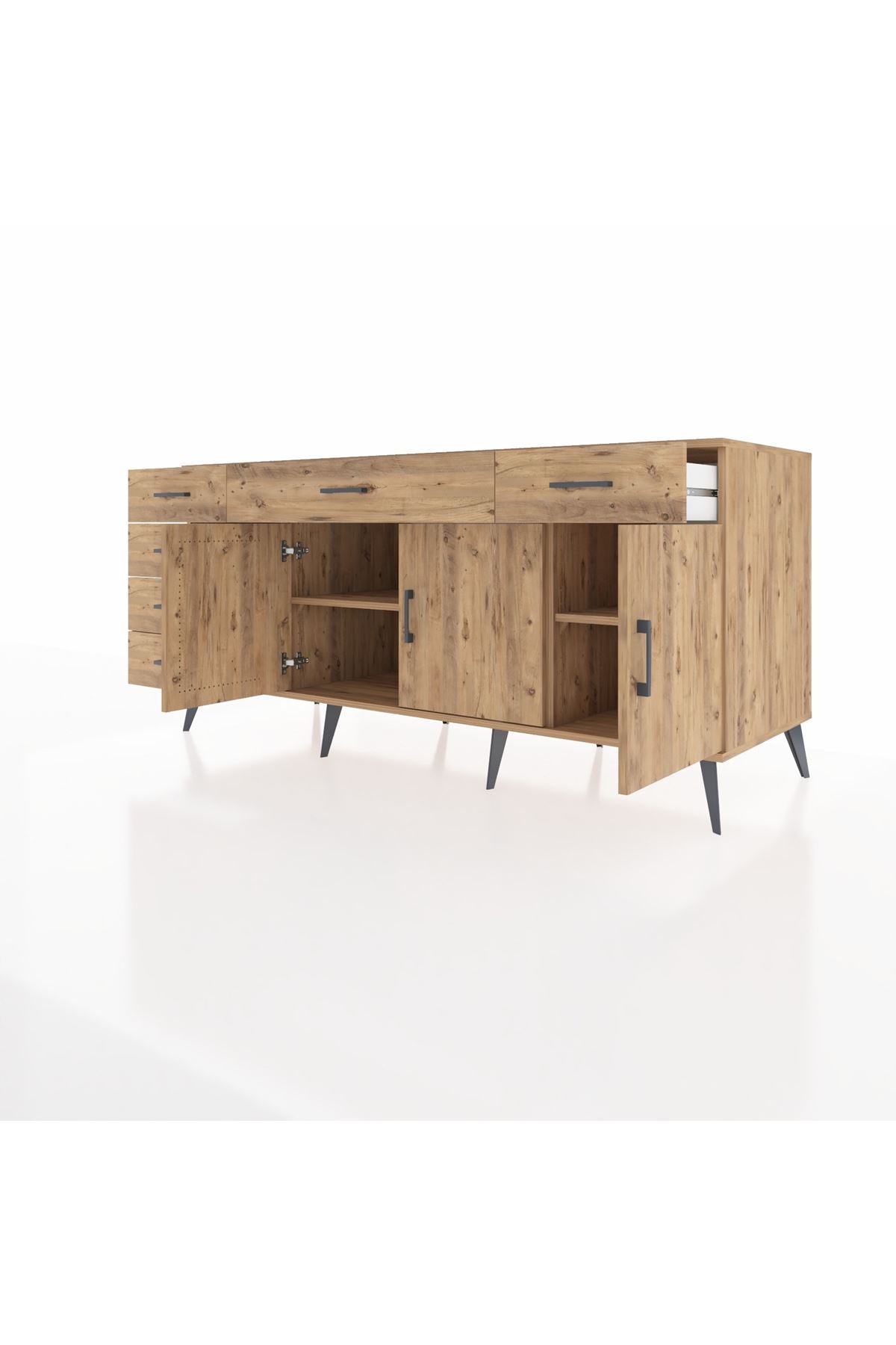 Kronos Konsol 2 Raflı 6 Çekmeceli 3 Kapaklı 176x59x83 - S610M032V21C