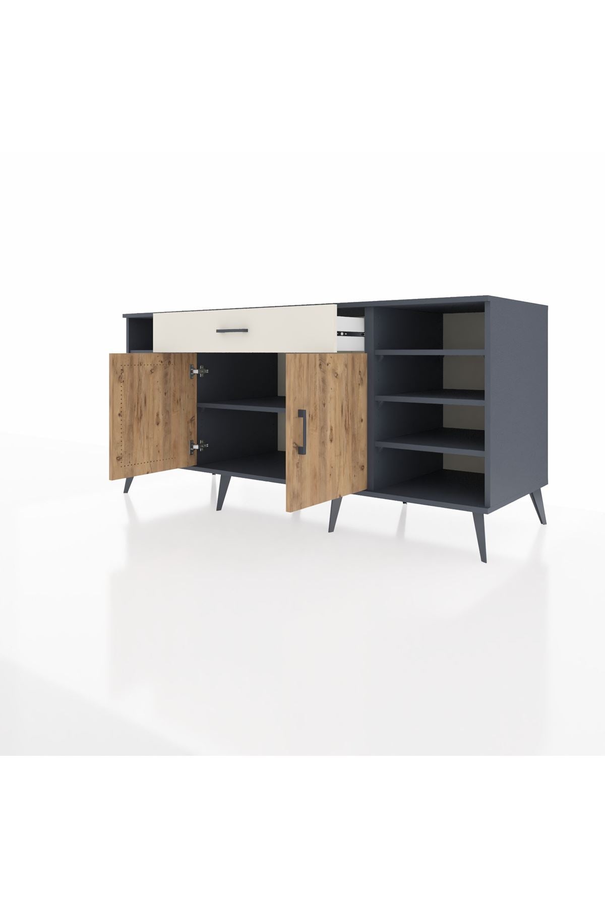 Kronos Konsol 7 Raflı Tek Çekmeceli 2 Kapaklı 176x59x83 - S610M043V10C