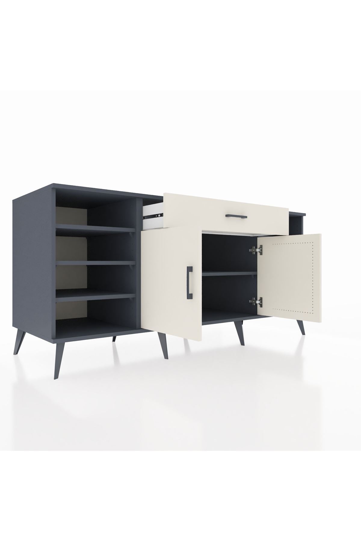 Kronos Konsol 7 Raflı Tek Çekmeceli 2 Kapaklı 176x59x83 - S610M043V13C