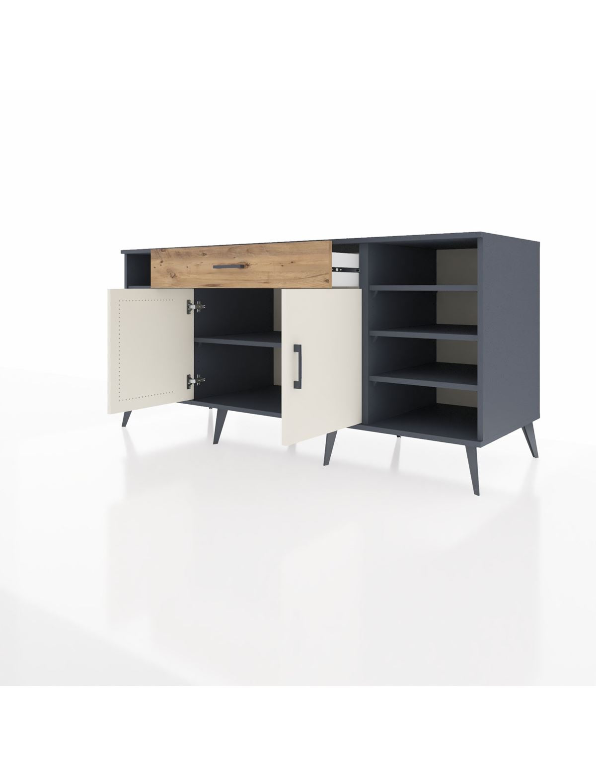 Kronos Konsol 7 Raflı Tek Çekmeceli 2 Kapaklı 176x59x83 - S610M043V15C