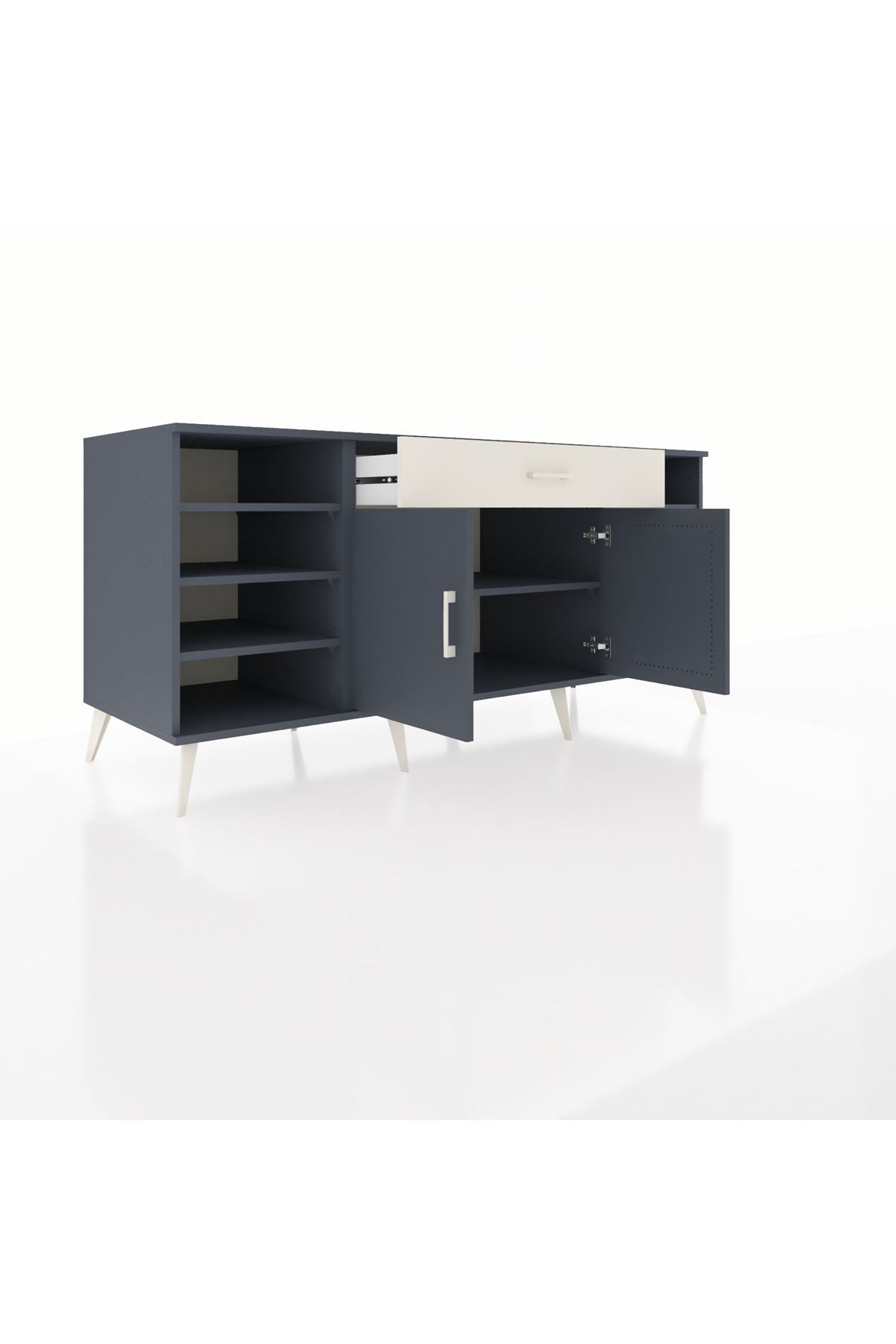 Kronos Konsol 7 Raflı Tek Çekmeceli 2 Kapaklı 176x59x83 - S610M043V16C