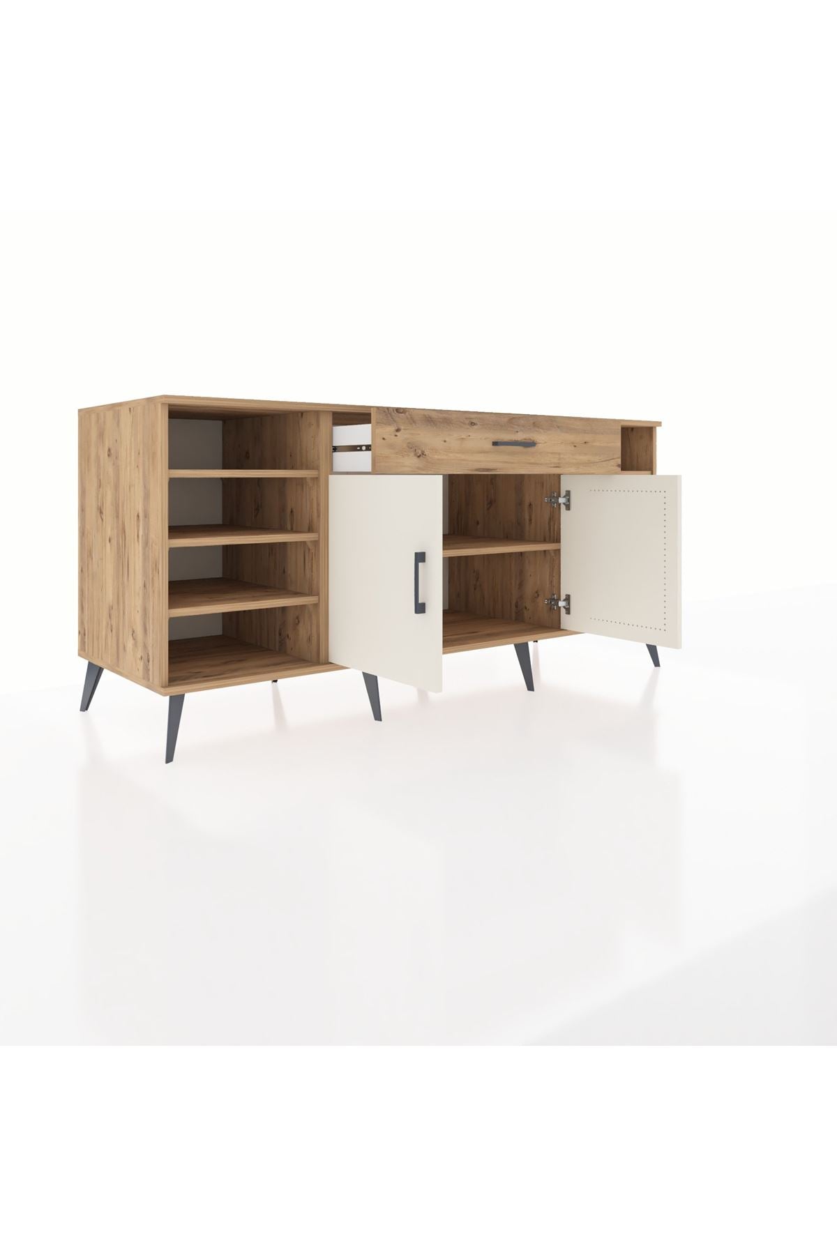 Kronos Konsol 7 Raflı Tek Çekmeceli 2 Kapaklı 176x59x83 - S610M043V24C